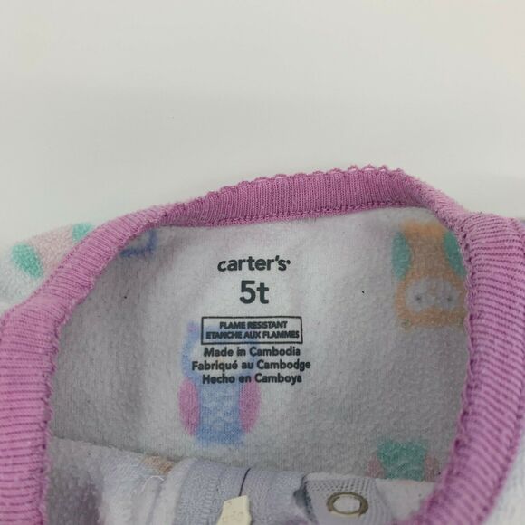 Carters Girls Pajamas One Piece Sz 5T - Picture 6 of 6